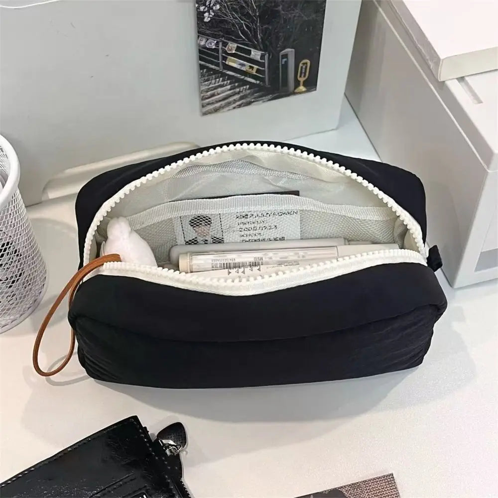 Portable Canvas Pencil Case – Zipper Stationery Organizer Bag Pencil Case Axl