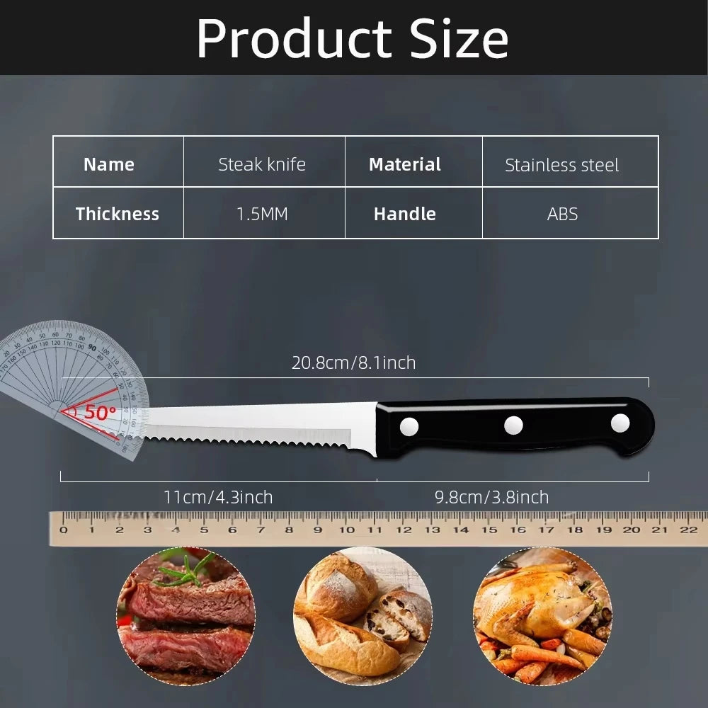 Steak Knife Set 4–16 Pcs | Full Tang Serrated Stainless Steel Steak Knife Set Axl