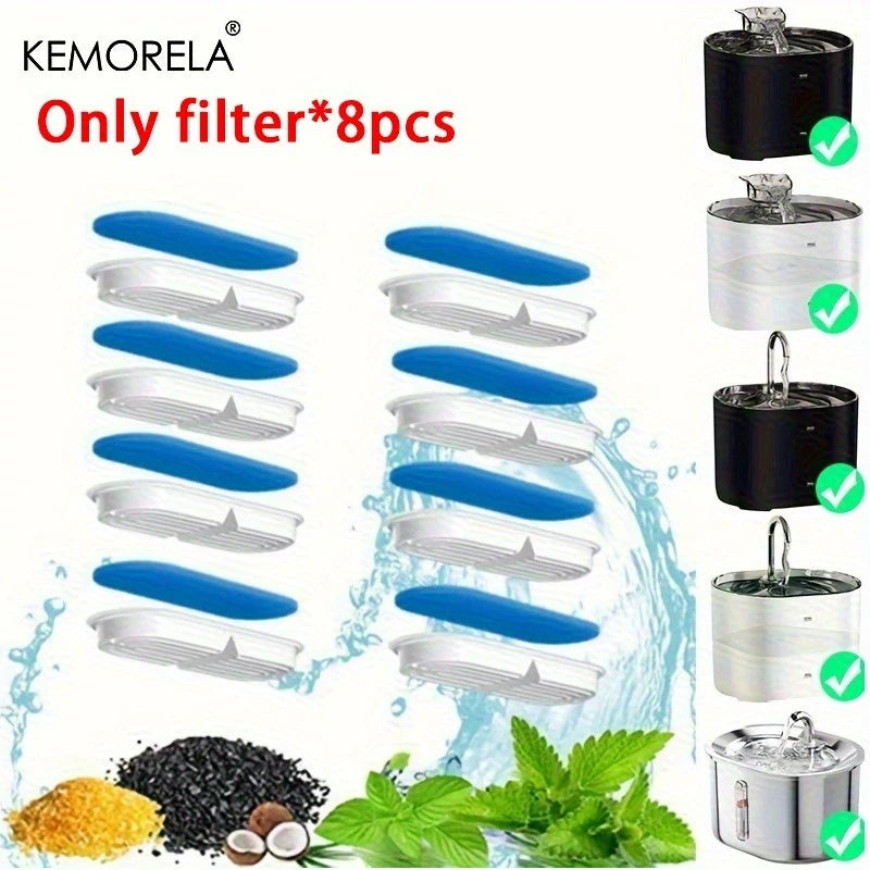 KEMORELA Activated Carbon Cat Water Fountain Filter 8/12 PCS Pet Water Filter Axl