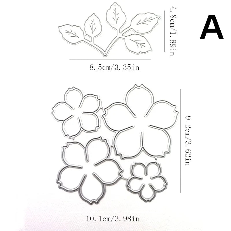 Flower & Leaf Metal Cutting Dies – Scrapbooking & Cards Metal Cutting Dies Axl A