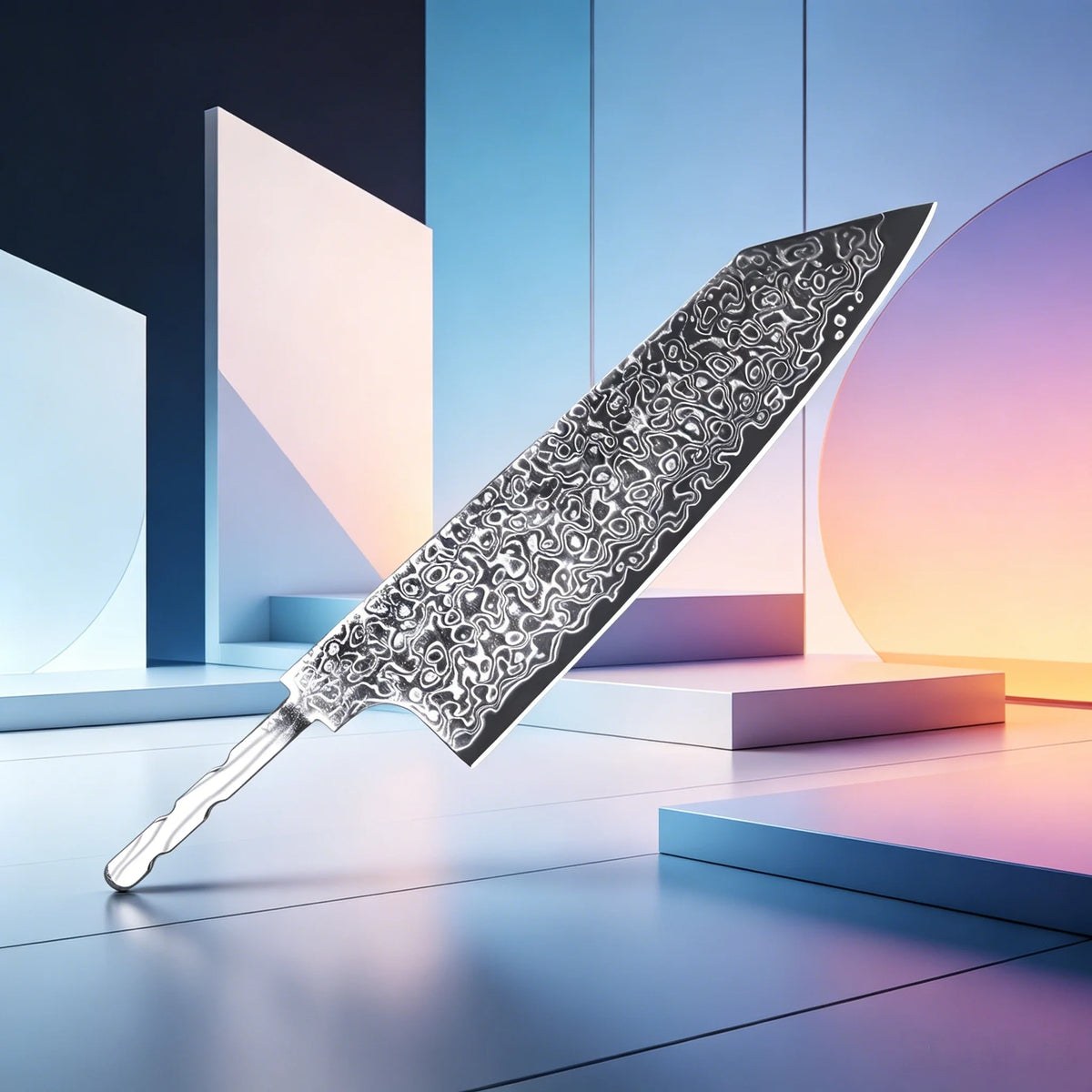 Damascus Steel Cleaver Blade Blank – Hand Forged DIY Knife Knife Blade Blank Axl