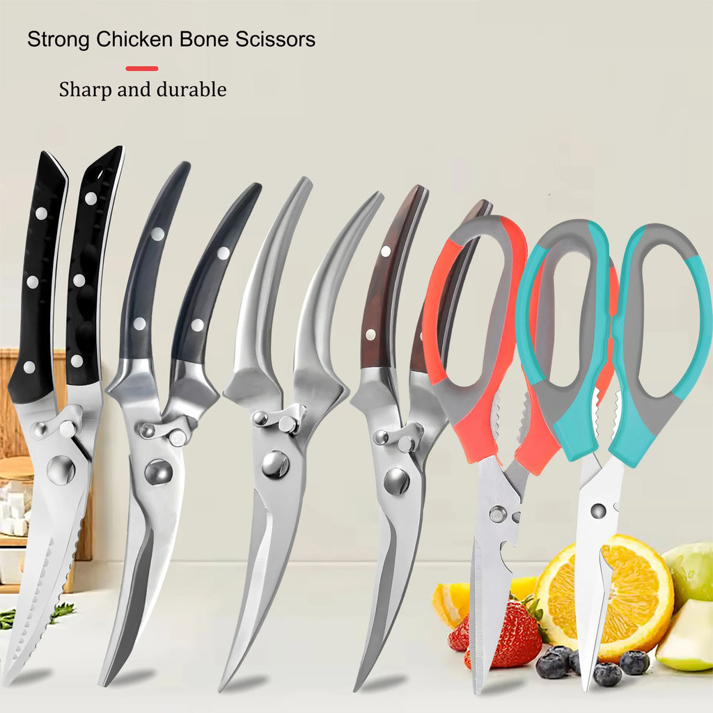 Stainless Steel Kitchen Scissors – Meat, BBQ & Food Shears Kitchen Shears Axl