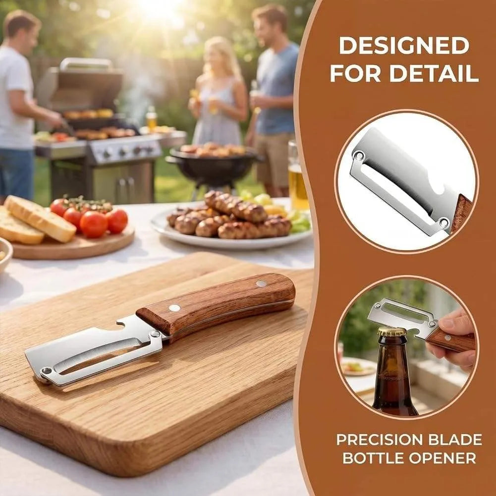 Stainless Steel Fruit Peeler with Redwood Handle | 1–10 Pcs Fruit Vegetable Peeler Axl
