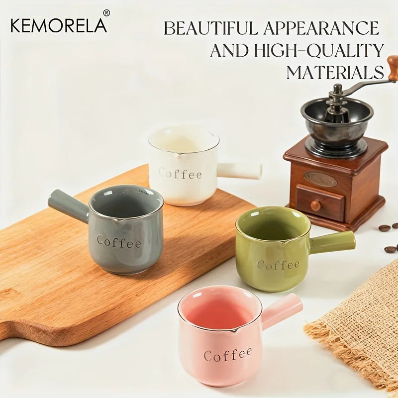 KEMORELA Ceramic Espresso Measuring Cup 3oz 90ml – Pink & Gray Ceramic Measuring Cup Axl