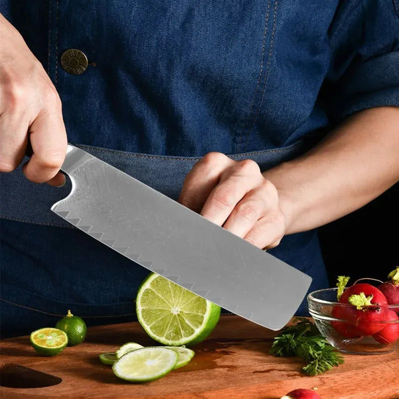 InLeung Damascus Steel Chef Knife – Cleaver & Slicer 19cm Damascus Kitchen Knife Axl