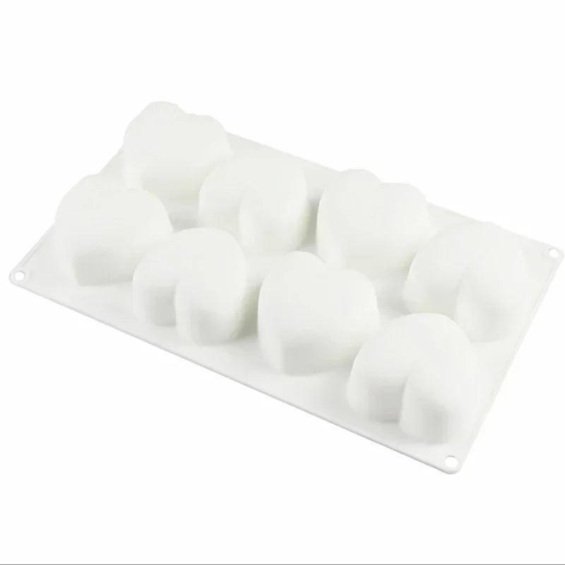8-Cavity Heart Silicone Mold – Cake, Mousse & Chocolate Silicone Baking Mold Axl A