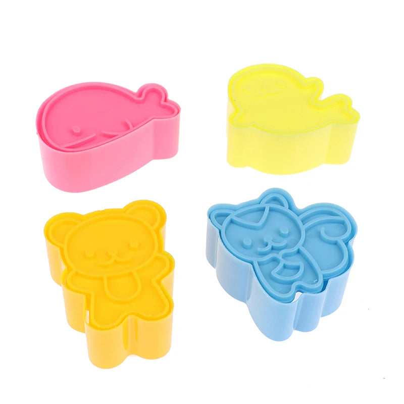 4-Piece Animal Sandwich Cookie Mold Cutter Set | Bento Kids Cookie Mold Cutter Set Axl