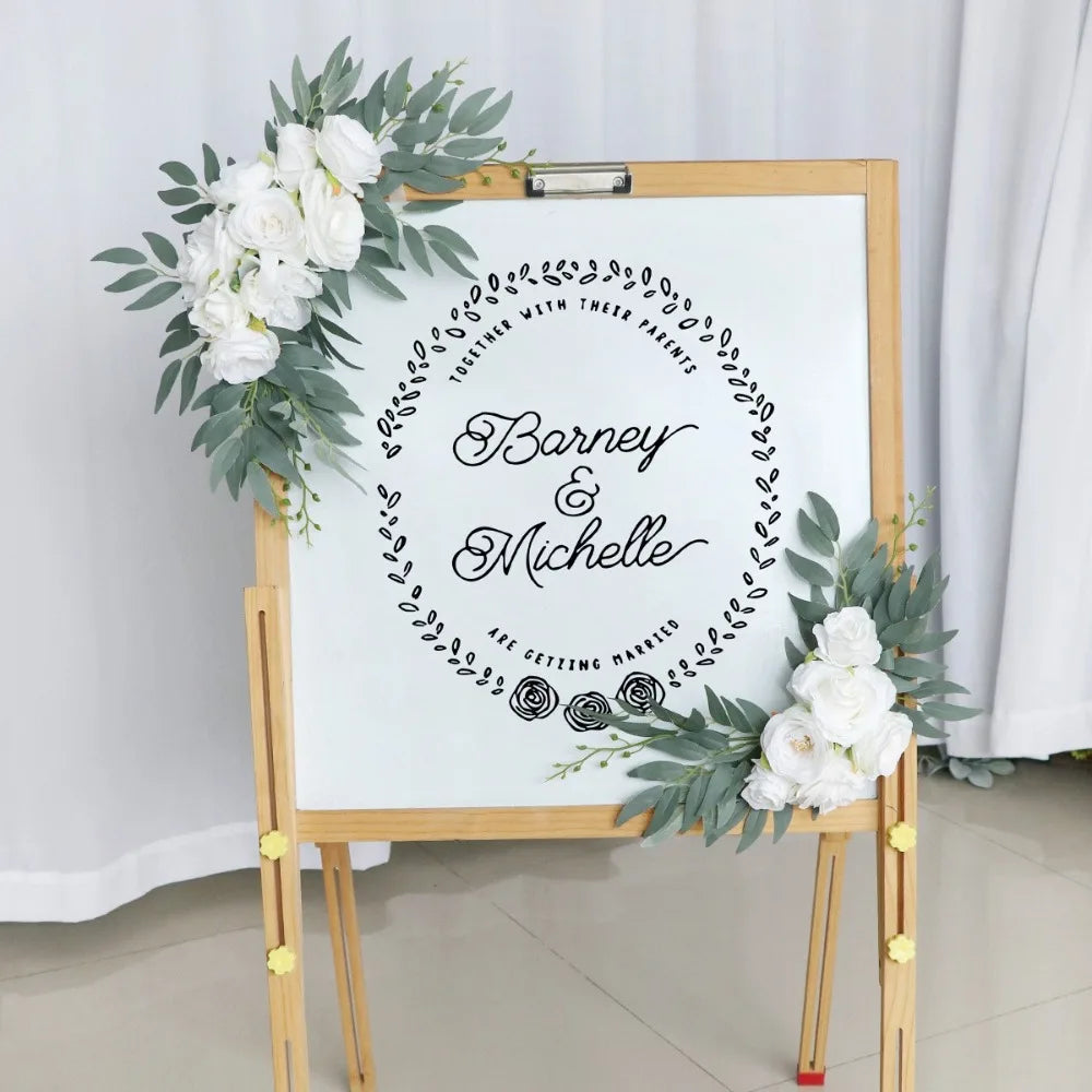 Boho Artificial Wedding Arch Flowers & Eucalyptus Garland 2pc Artificial Wedding Flowers Axl