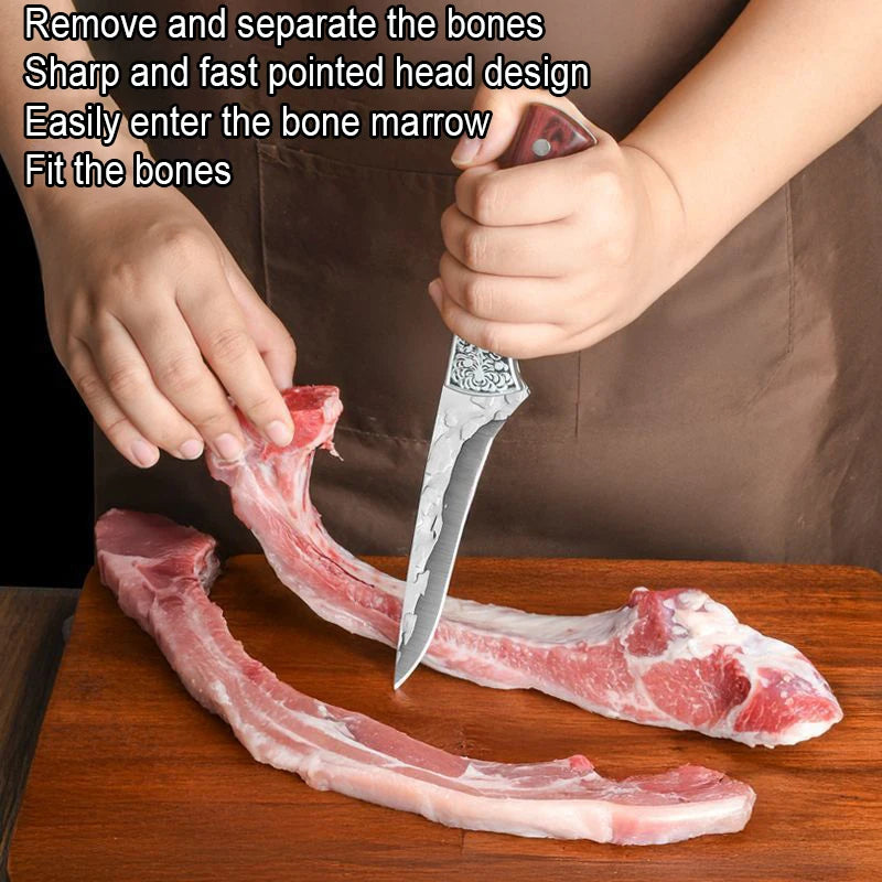 Hand-Forged Stainless Steel Boning Knife Set – Chef's Knife Boning Knife Set Axl