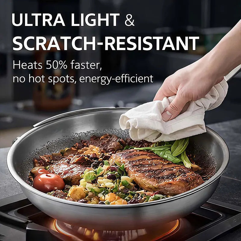Tri-Ply Stainless Steel Frying Pan Set 10" 11" 12" Skillet Stainless Steel Skillet Axl