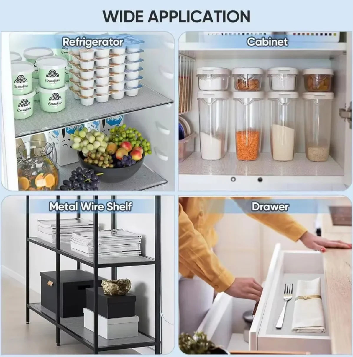 Non-Slip Waterproof EVA Drawer & Shelf Liner – Non-Adhesive Shelf & Drawer Liner Axl