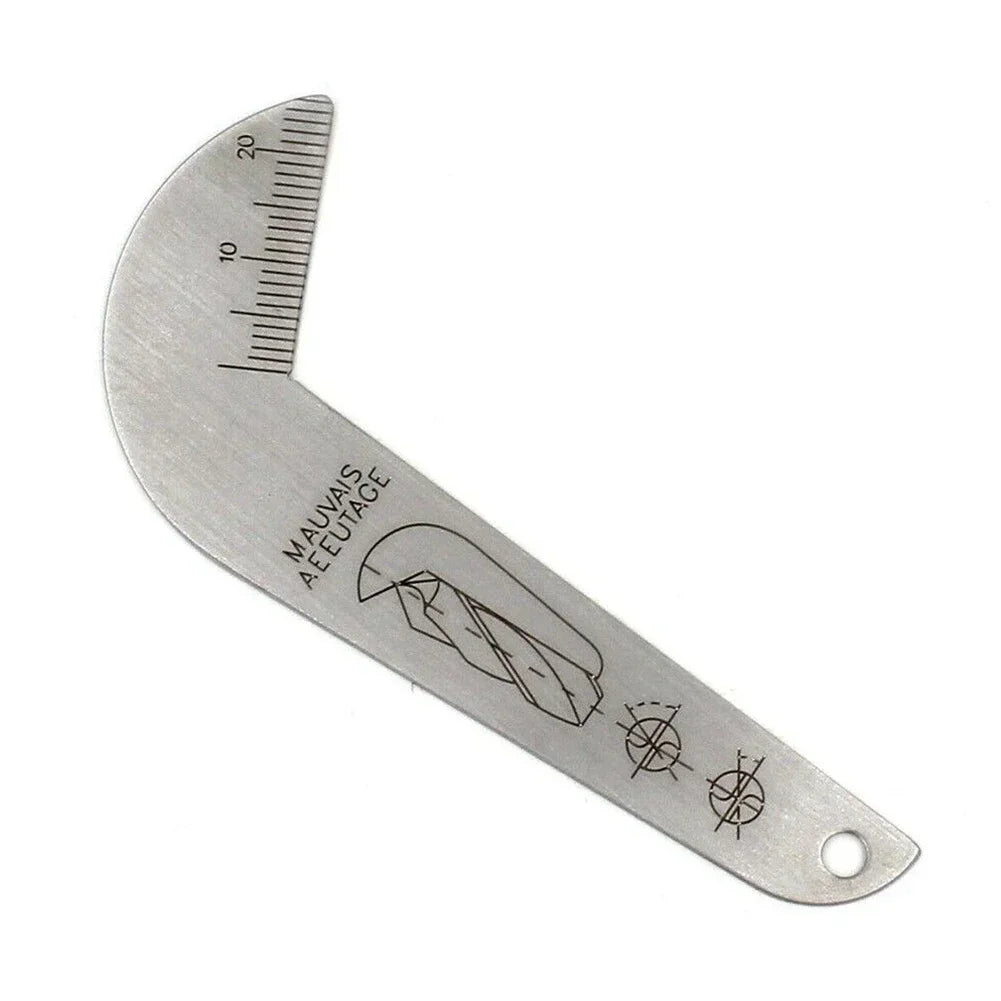 118° Double-Sided Drill Gauge – Stainless Steel Measuring Tool Drill Point Gauge Axl