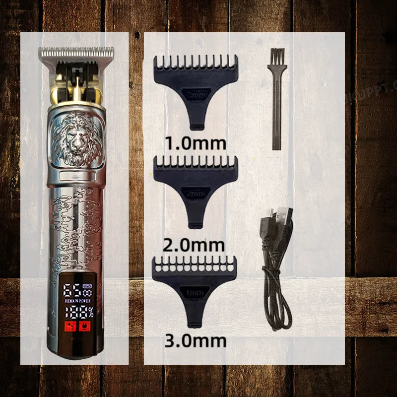 Oumonoka T9 Waterproof Electric Shaver & Beard Trimmer for Men Electric Shaver Trimmer Axl Heavy Metal Lion