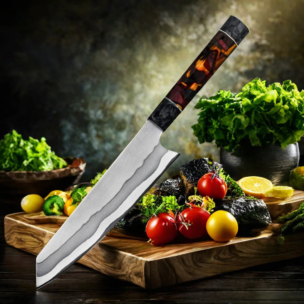 Damascus Steel Chef's Knife – Glow-in-the-Dark Resin Handle Damascus Chef's Knife Axl