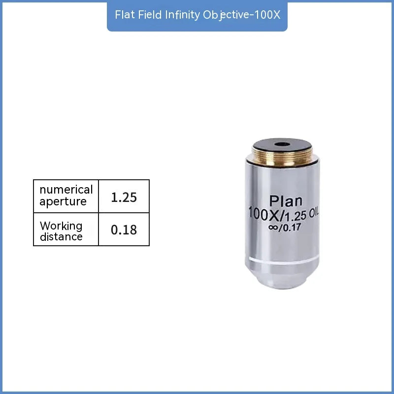 Achromatic Microscope Objective Lens 4X 10X 20X 40X 60X 100X Microscope Objective Lens Axl 100x