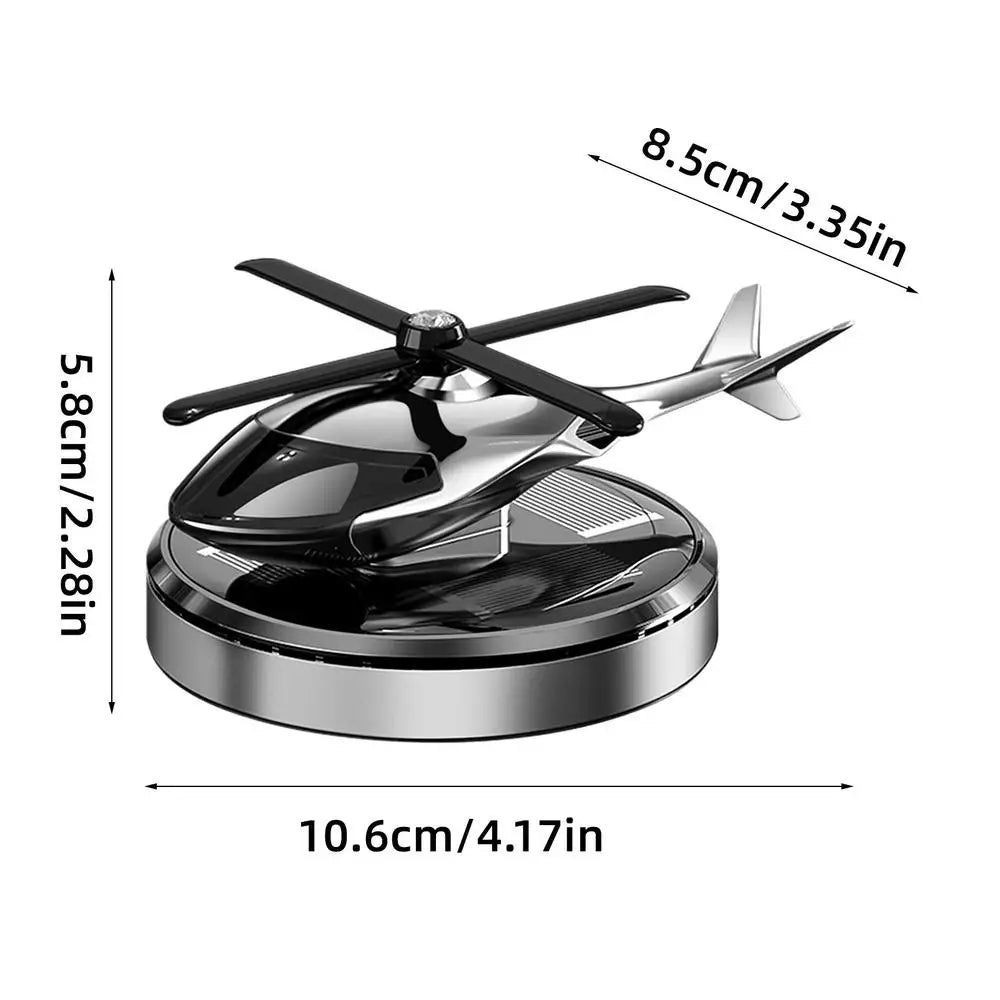 Solar Helicopter Car Air Freshener – Rotating Dashboard Diffuser Car Air Freshener Axl White