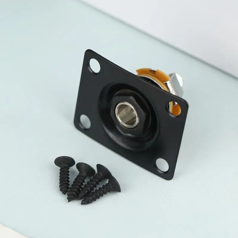 Electric Guitar Output Jack Plate – Square Metal Socket Guitar Jack Plate Axl Black