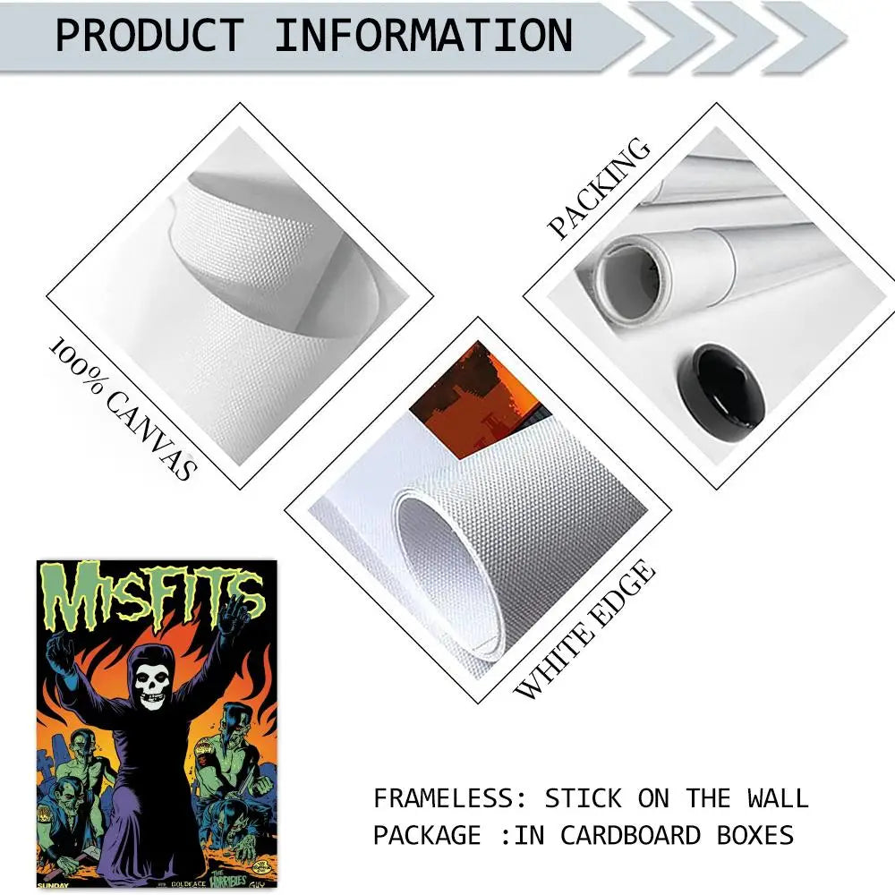 Misfits Band Canvas Wall Art Poster – Unframed Music Décor Canvas Wall Art Axl