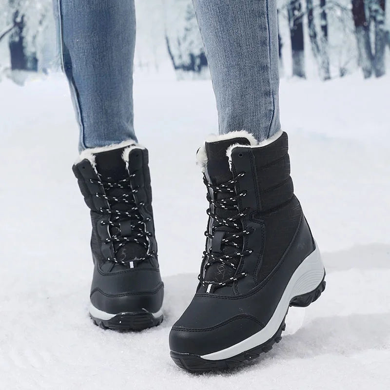 AZGB Women's Waterproof Snow Boots – Chunky Platform Ankle Women's Snow Boots Axl