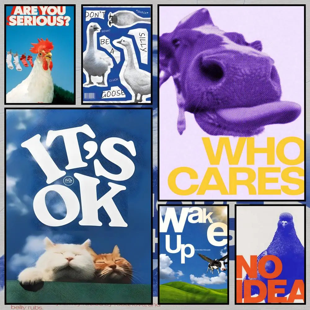 Peel & Stick Waterproof PVC Wall Poster – Abstract Animal Art Wall Art Poster Axl
