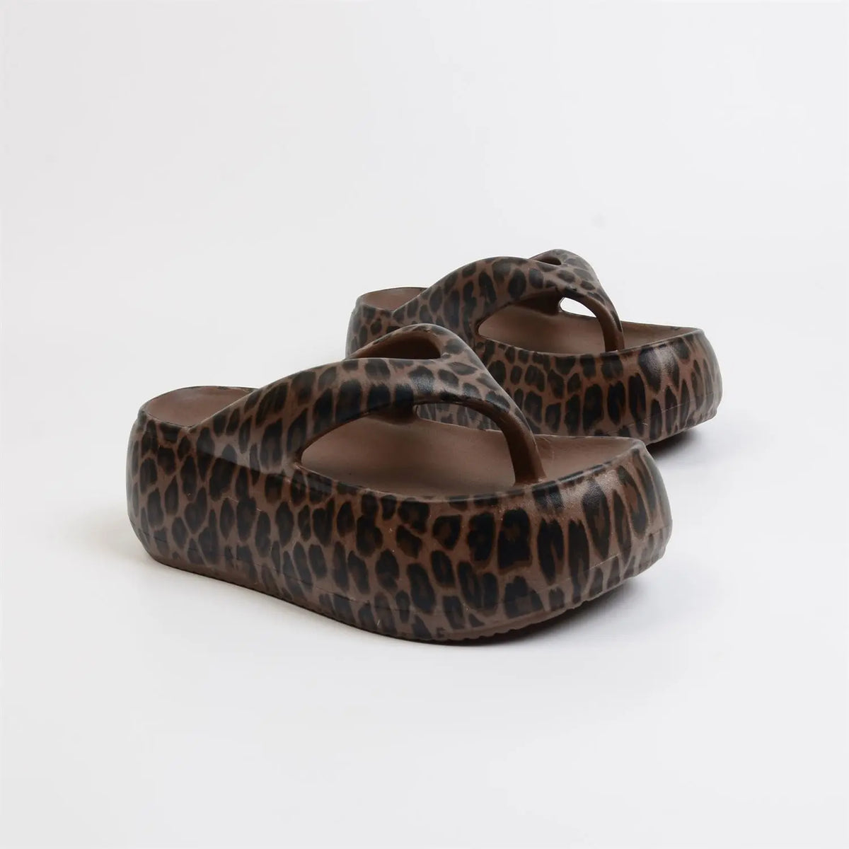 Women's Leopard Platform Slides – Chunky Sole Slippers | Lorilury Platform Slide Slippers Axl
