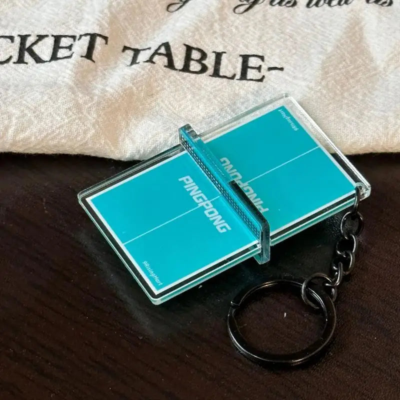 Mini 3D Ping Pong Table Keychain – Acrylic Sports Keyring Gift Sports Novelty Keychain Axl A10