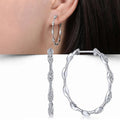 Huitan Silver Cubic Zirconia Hoop Earrings for Women Hoop Earrings Axl E4099