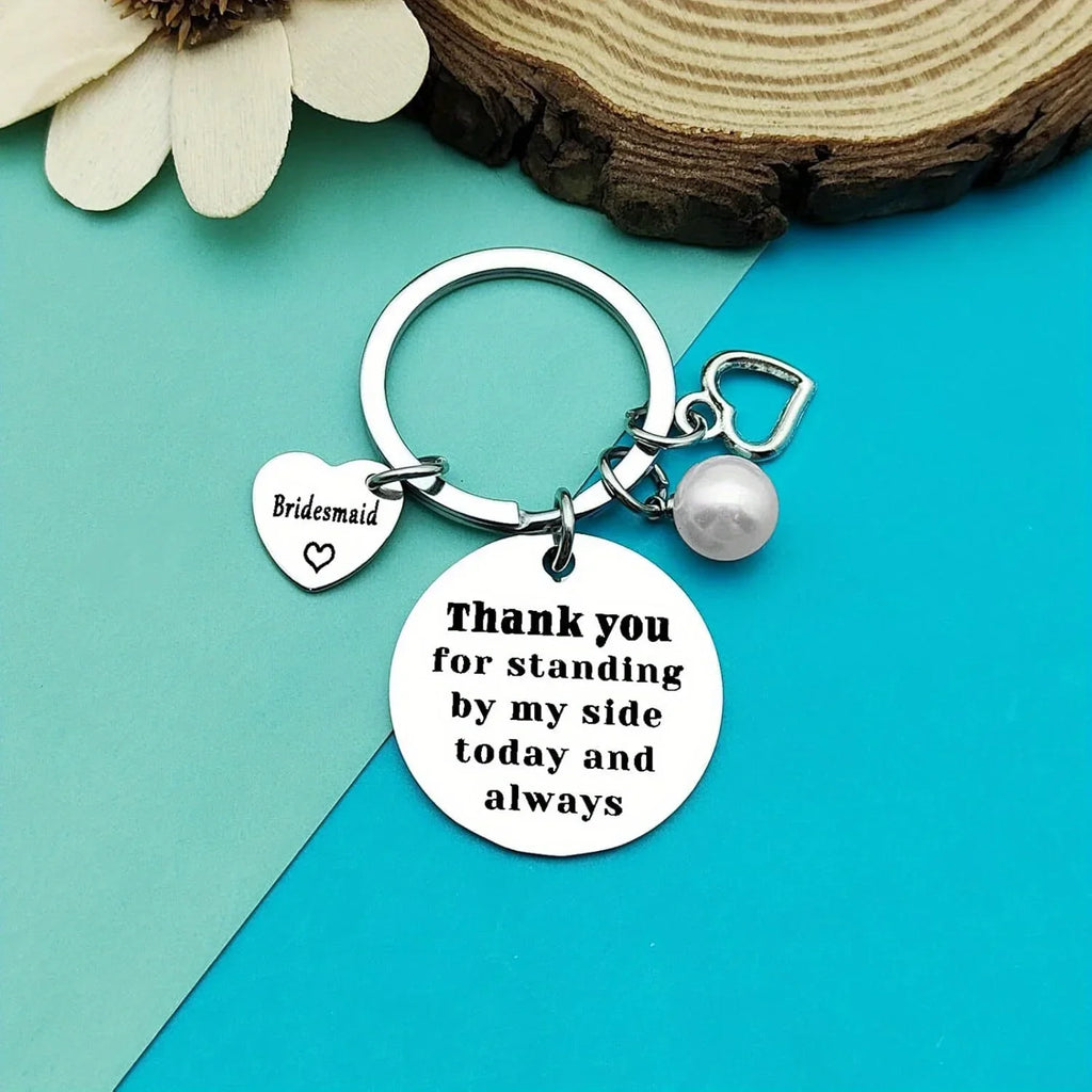 Pearl Accent Bridesmaid Keychain Gift Set – Thank You Bridesmaid Keychain Gift Axl