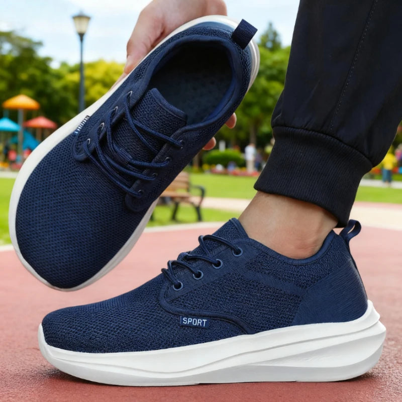 ZULIWAGN Wide Toe Zero Drop Sneakers – Unisex Walking Shoes Walking Sneakers Axl 40 Navy Blue