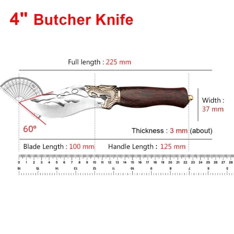InLeung Hand Forged Boning Knife – Wood Handle Chef Knife Boning Kitchen Knife Axl