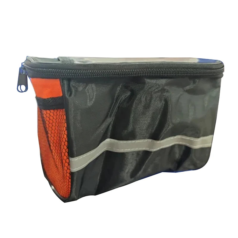 Waterproof Bike Handlebar Bag – Reflective Front Frame Pannier Bicycle Handlebar Bag Axl Orange