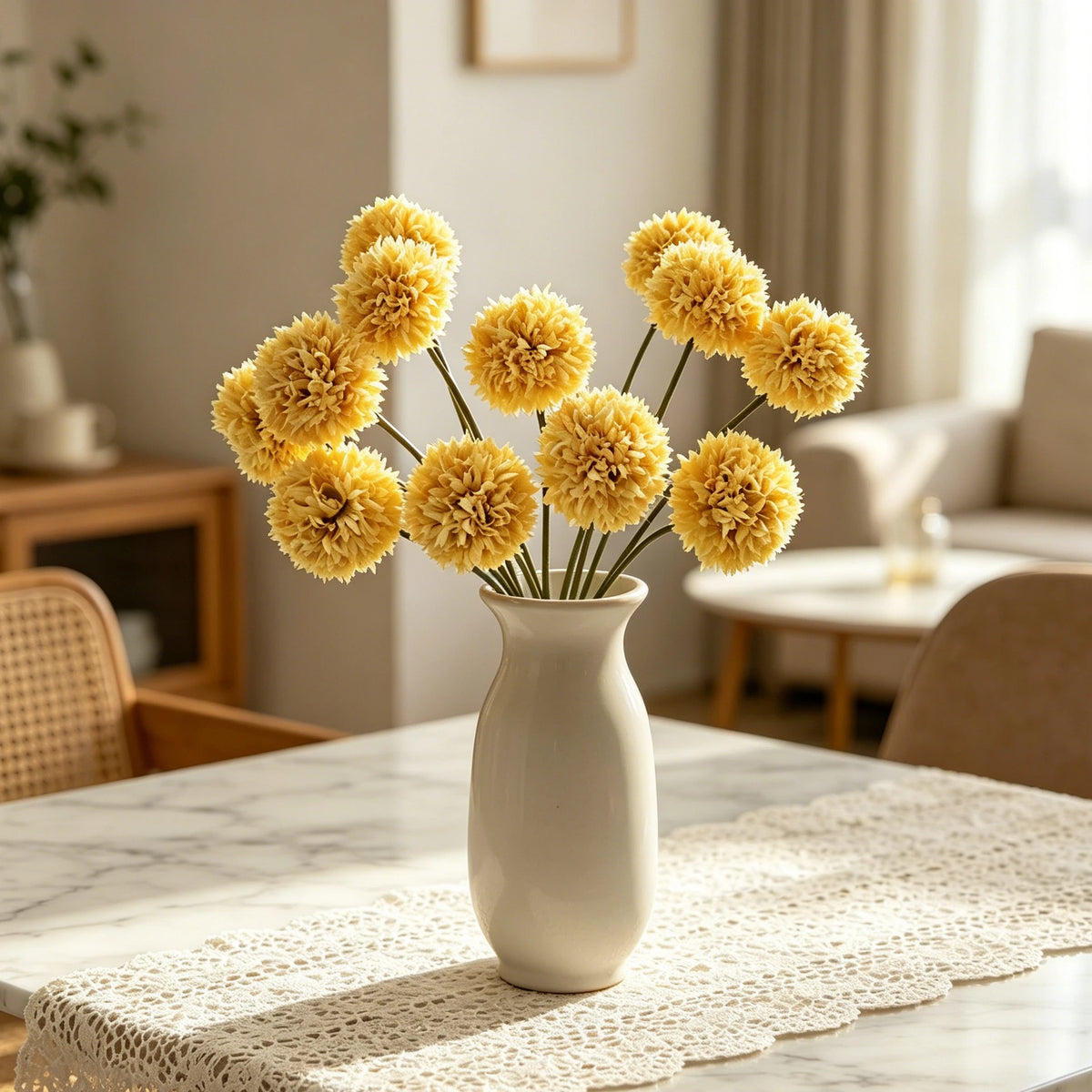 Silk Chrysanthemum Artificial Flower Bouquet | Wedding & Home Décor Artificial Flower Stem Axl