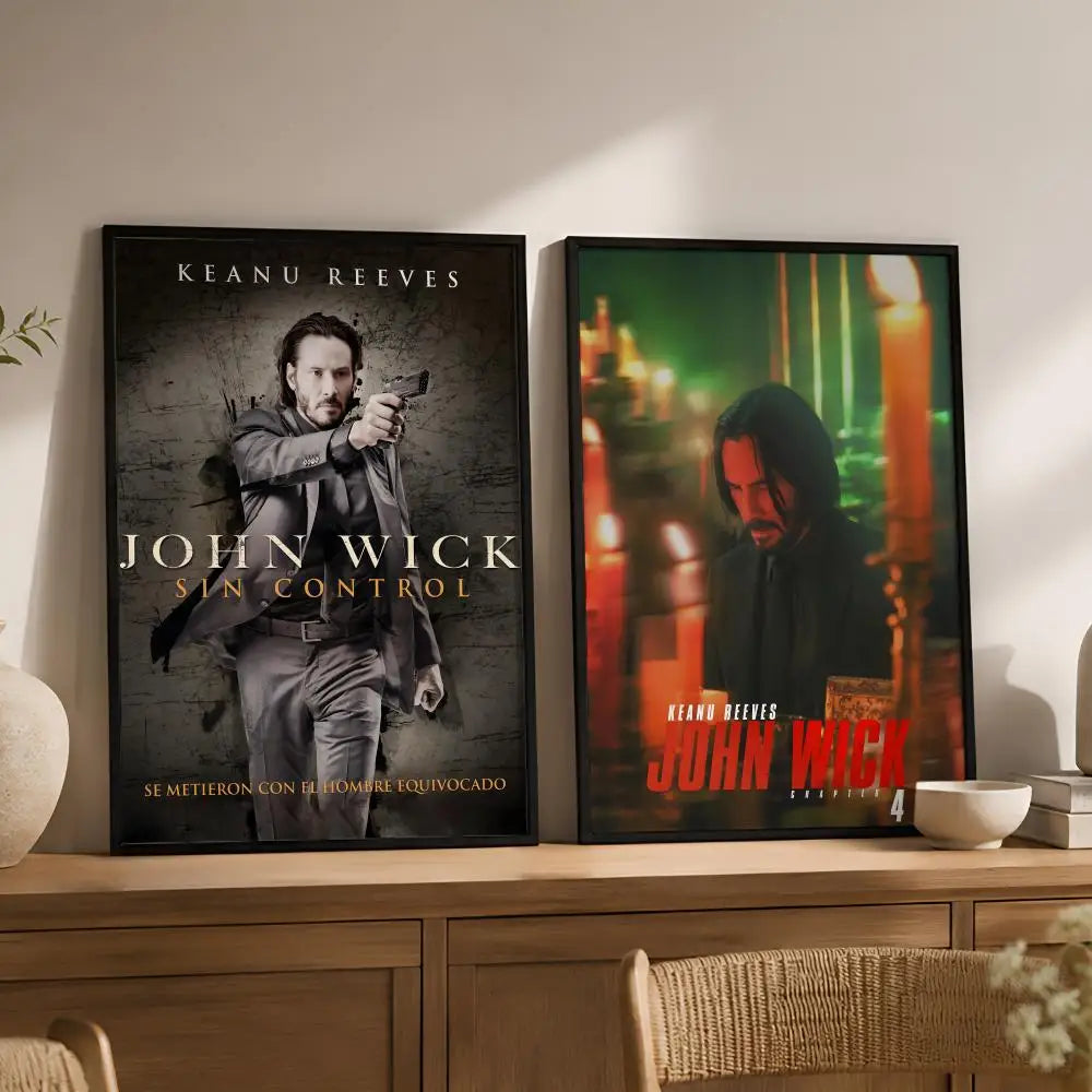 John Wick Movie Poster – Waterproof Peel-and-Stick PVC Wall Art Movie Wall Poster Axl