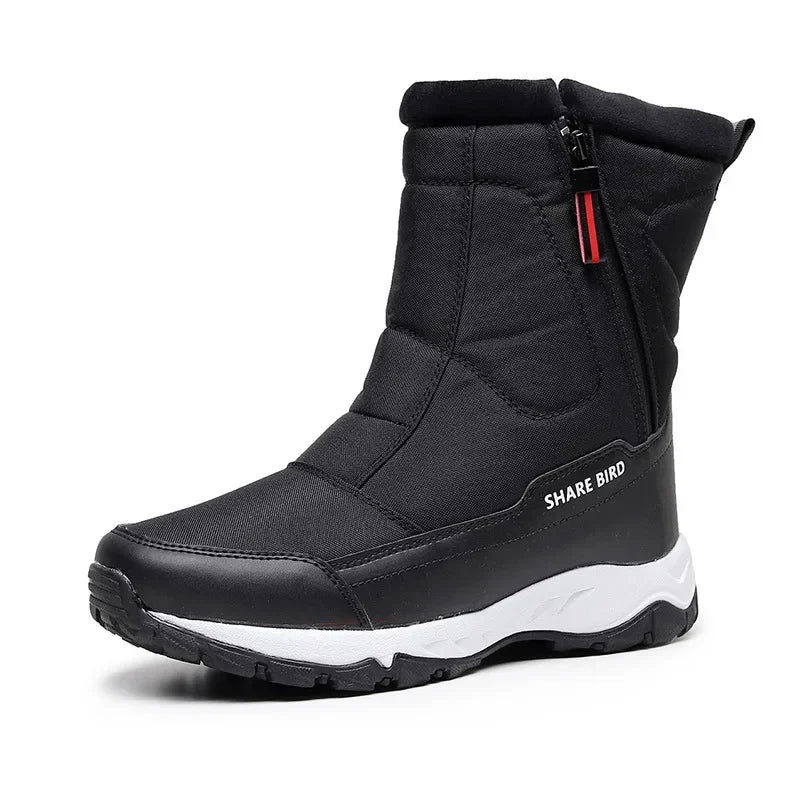 Men's Platform Snow Boots – Side Zipper Plush Lined Winter Men's Winter Boots Axl
