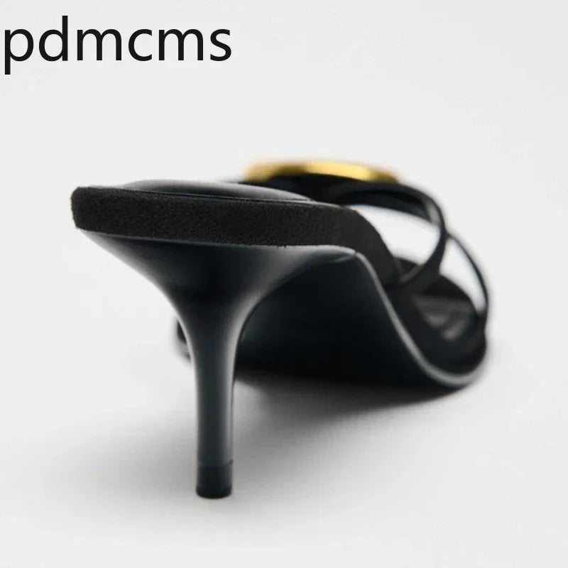 Women's Metal Detail High Heel Sandal Slippers | Summer 2025 High Heel Sandals Axl
