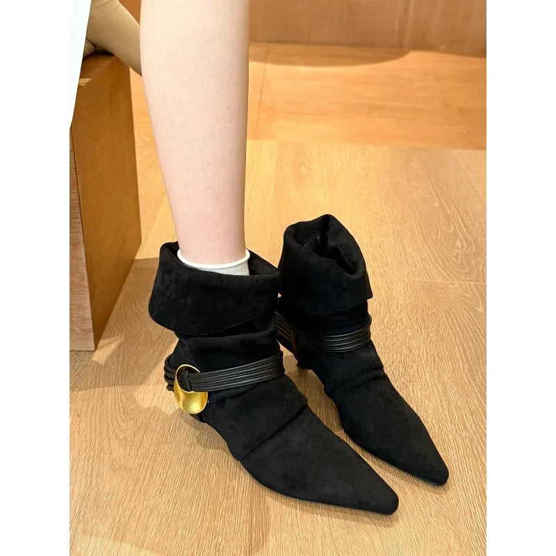 Women's Chelsea Ankle Boots Pointed Toe Kitten Heel | YBQJOO Chelsea Ankle Boots Axl
