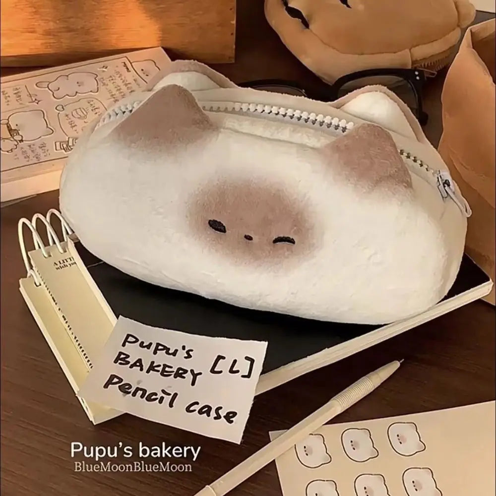 French Toast Plush Pencil Case – Large Capacity Pen Bag Plush Pencil Case Axl
