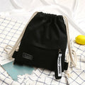 Canvas Drawstring Backpack – Casual Shoulder Bag Women & Men Canvas Backpack Axl Black