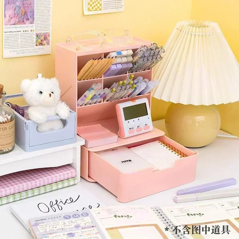 Nordic Oblique Pen Holder – Desktop Stationery Organizer Desk Pen Organizer Axl Pink