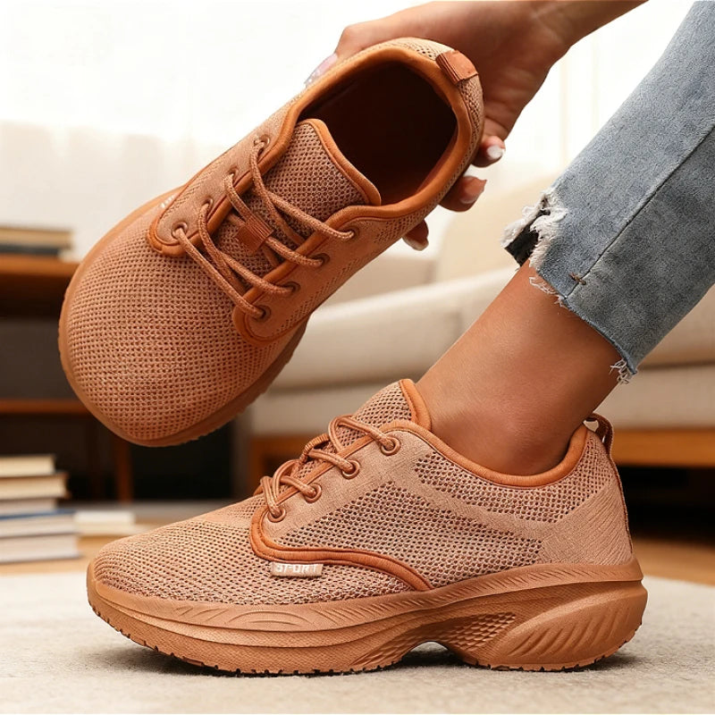 ZULIWAGN Women's Platform Sneakers – Breathable Wide Toe Shoe Platform Sneakers Axl