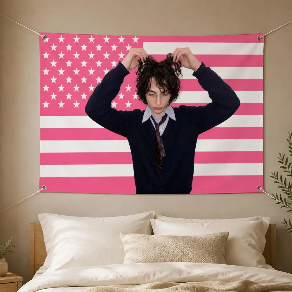 Finn Wolfhard Flag Banner – Wall Hanging Decor for Fans Wall Hanging Flag Axl
