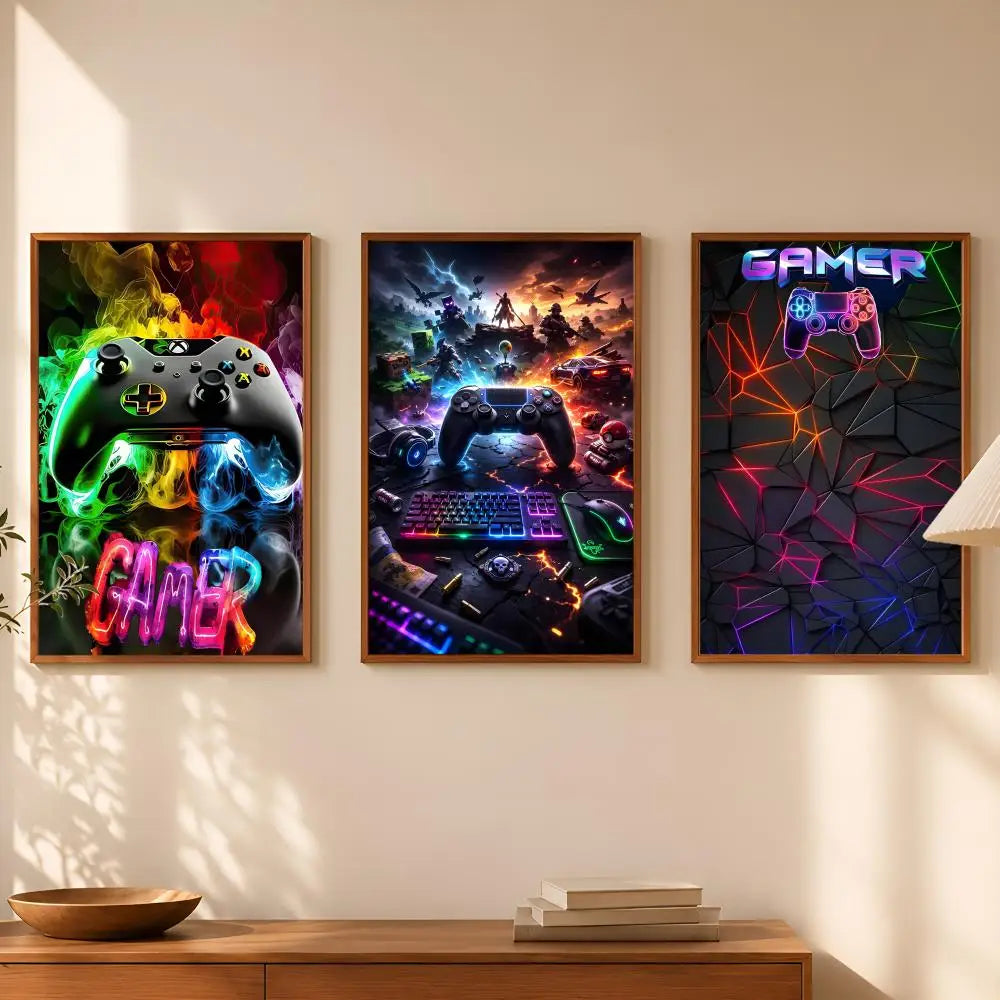 Neon Video Game Wall Poster – Self-Stick Waterproof HD PVC Art Wall Art Poster Axl