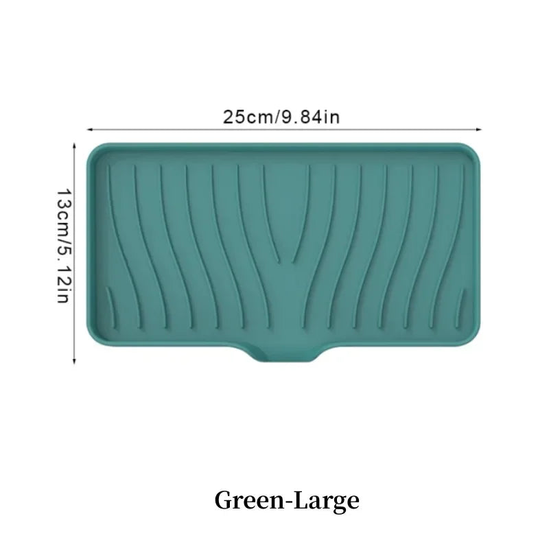 Silicone Soap Dish with Drain | Anti-Slip Sink Tray Soap Dish Tray Axl Green Large-2