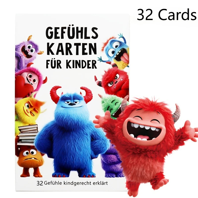 German Emotion Monster Flashcards – Kids Feelings Teaching Cards Educational Flashcards Axl
