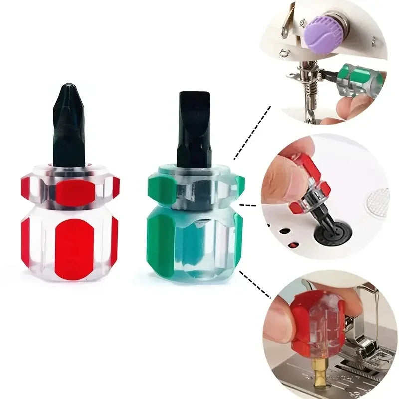 Mini Flat & Cross Screwdriver Set – 2PC Short Handle Tool Mini Screwdriver Set Axl