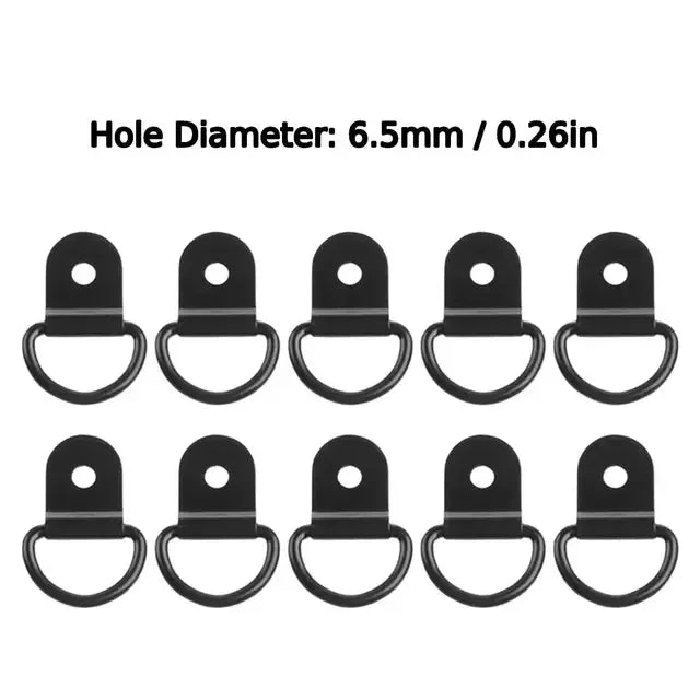 10-Pack D-Ring Tie Down Anchors – Iron Lashing Rings for Trucks Cargo Tie Down Rings Axl 10Pcs 6.5mm