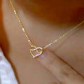 Huitan Heart Pendant Necklace – Silver & Gold Women's Fashion Pendant Necklace Axl XL1505 42CM 5CM