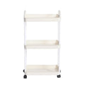 3/4-Tier Rolling Storage Cart with Lockable Wheels | Kitchen & Bath Rolling Storage Cart Axl 3 Tiers White