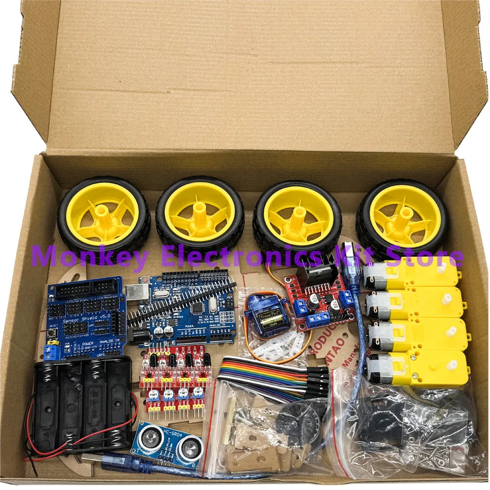4WD Smart Robot Car Chassis Kit with Speed Encoder for Arduino Robot Car Kit Axl