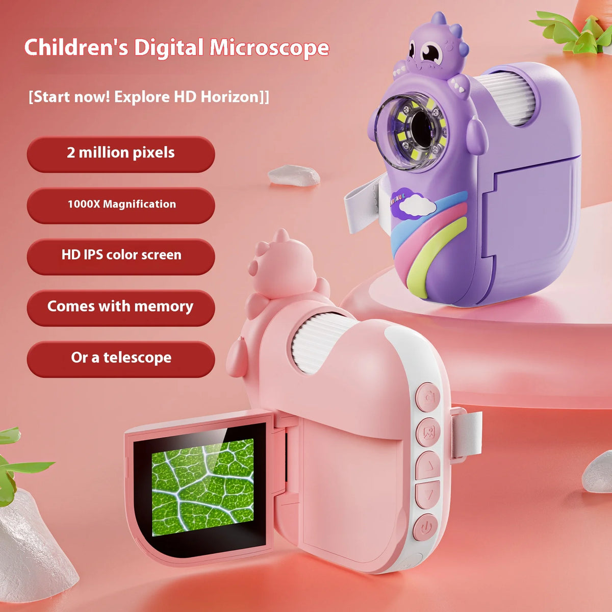 1000X Children's Handheld Microscope – HD STEM Learning Tool Children's Microscope Axl